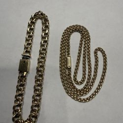 10k Solid Chino link Chain,chino bracelet set 