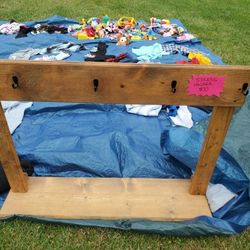 Christmas stocking hanger holder wooden stand