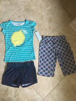 NWT Girls Lemon 3 Pcs Pjs Set