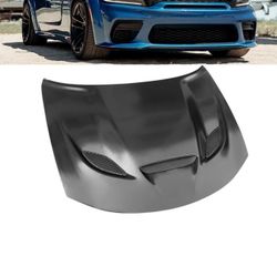 Fit 15-23 Dodge Charger SRT Hellcat Sty Hood Scoop Air Vent Unpainted - Aluminum