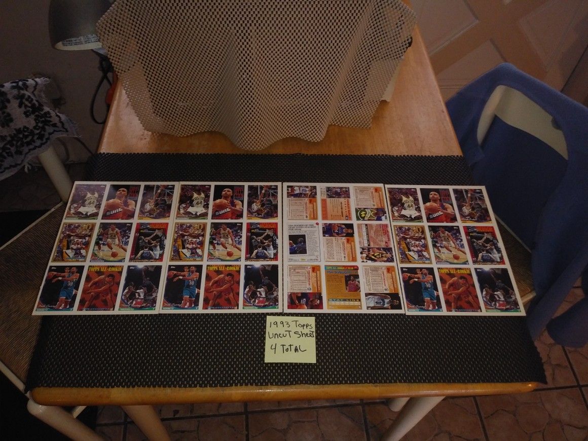 1993 Topps Basketball Uncut Sheet Four Sheets Total. Selling As A Bundle. All Sales Final.
