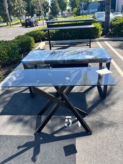 Glass entry table