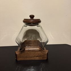 Vintage Glass Jar w/Stand 