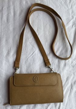 Mondani Tan Crossbody Wallet Clutch