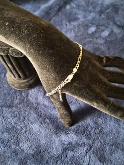 9 1/2" Figaro Sterling Silver S925 Bracelet