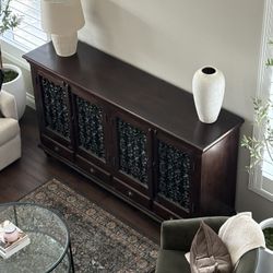 Hardwood Oversized Side Table Buffet Hitch