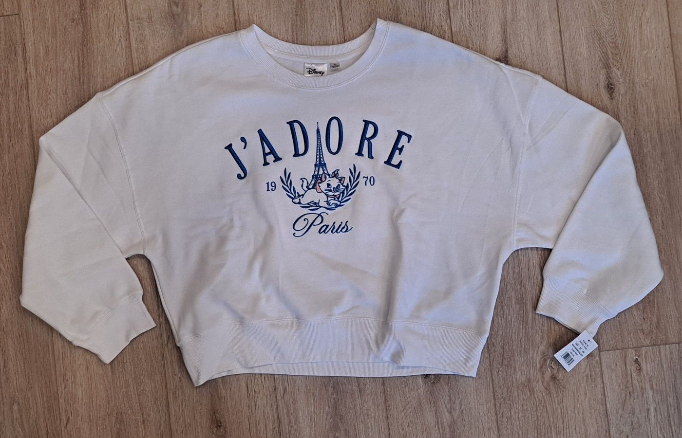 Cute Disney Cropped Angle Sleeve Aristocrat Marie Sweatshirt Size XL