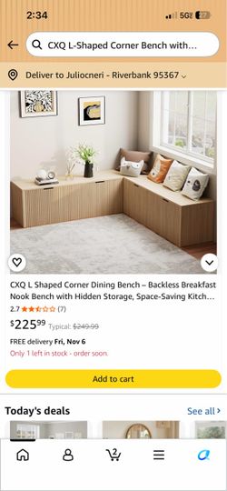 CXQ L-Shaped Corner Bench with Hidden Storage