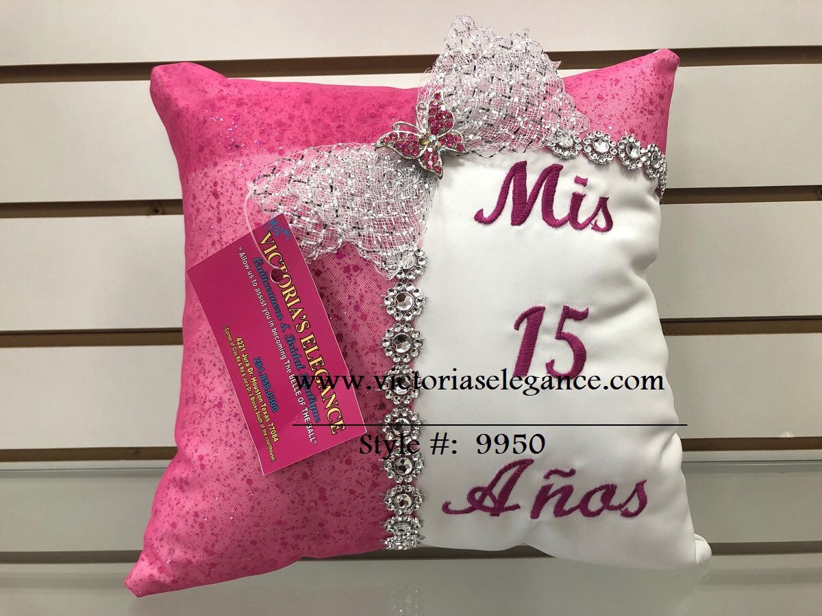 Quinceanera Ring/Tiara Pillow with Butterfly Broach