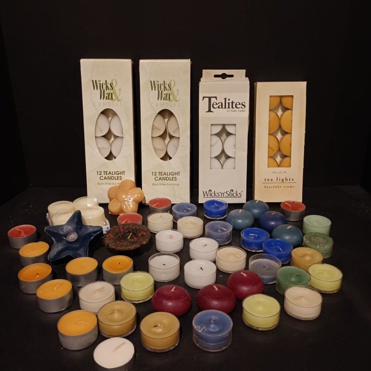 94 Assorted Tea Light And Floating Candles Votives