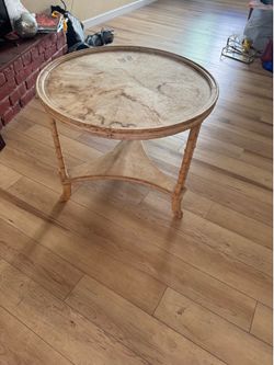 Small round bamboo table-