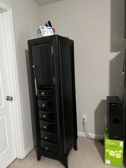Jewelry Stand Drawers Mirror