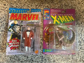 Vintage Marvel Toy Biz Punisher & X-Men Brood figures MIB
