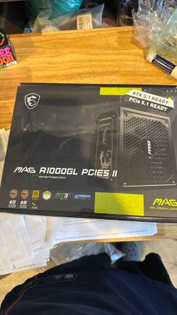 msi MAG A1000GL PCIE5, Fully Modular Compact Gaming 1000W Power Supply, 80+ Gold, ATX 3.1 & PCIe 5.1 Ready,