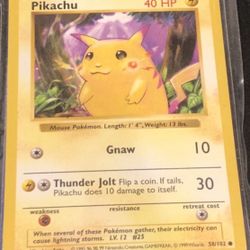 Rare 1st Edition Pikachu Red Cheeks Pokemon Card #58  