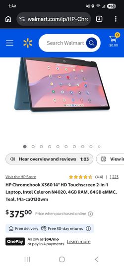 Hp chromebook x360 14 in 64G. Touchscreen  2in1