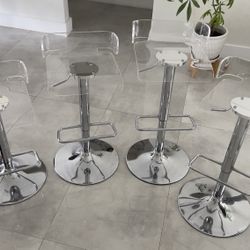 🪑 4 Silla de barra de cocina transparente