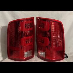 07-13 Chevy Chevrolet Silverado Red Dual C-style LED Replacement Pair Taillights Brake Lamp Calaveras De Enfrente Farros