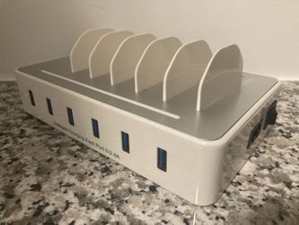 SMART USB CHARGING STATION FOR MULTIPLE DEVICES (6 PORT/WHITE) 🪫🔌🔋