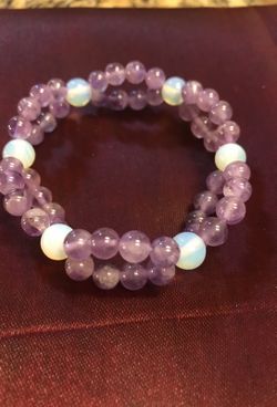Amethyst and Moon stone bracelet