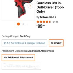 Milwaukee M12 Drill New 