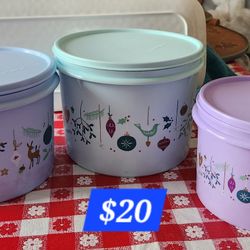 Tupperware Christmas Canister Set