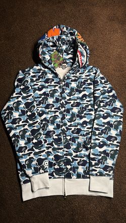 Blue bape hoodie xl runs small