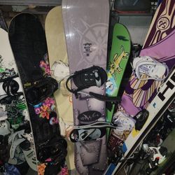 Snowboard And Boots Also Skis 