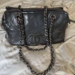 Authentic Chanel Black Diamond Stitch Tote