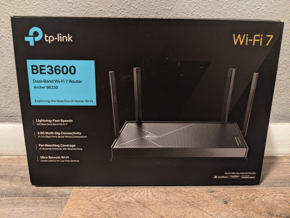 New TP-Link Archer BE230 BE3600 Dual-Band WiFi 7 Mesh Router with 2.5Gbps Ports MU-MIMO VPN
