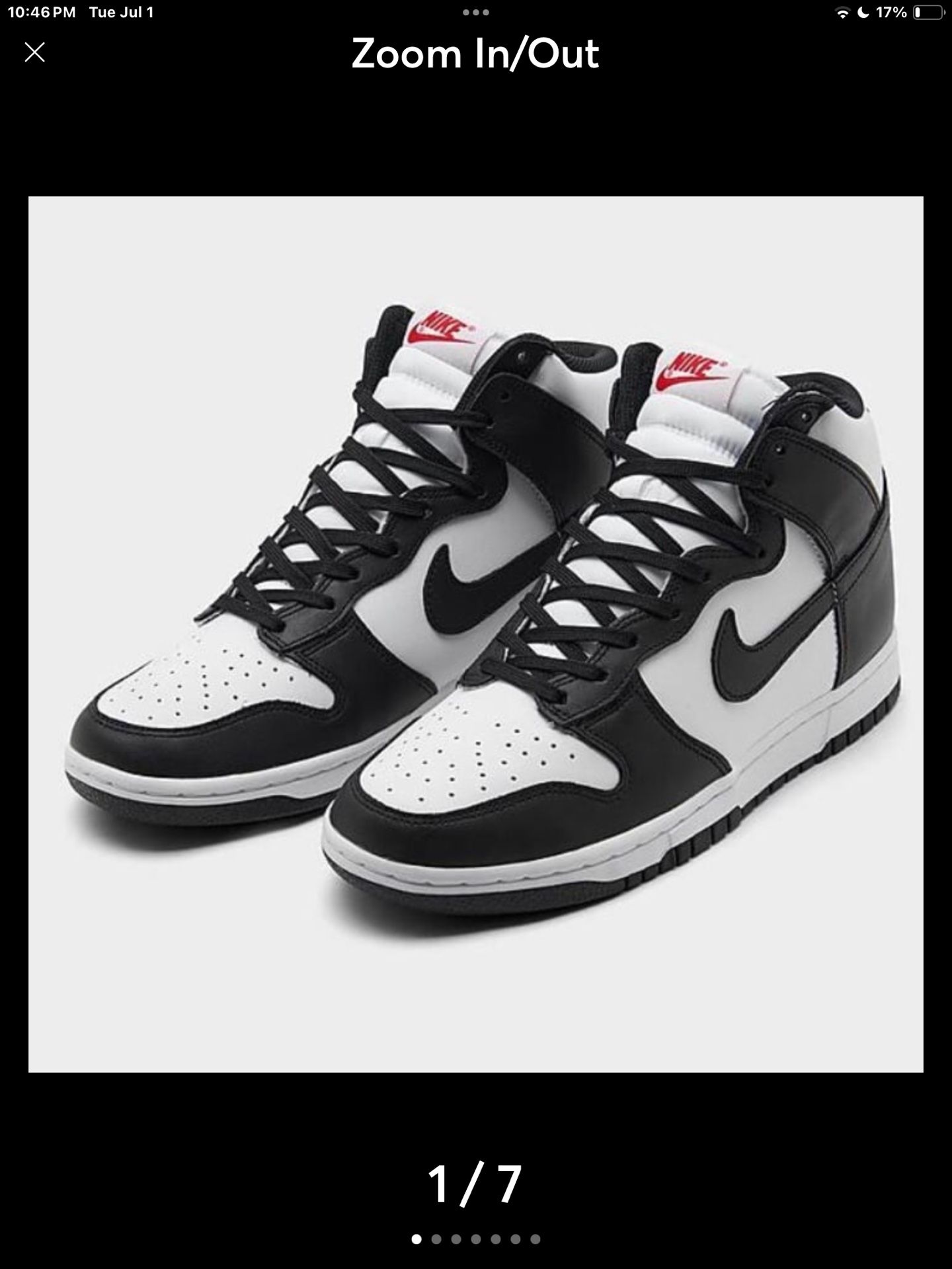 Nike Women's Dunk High Retro Casual Shoes in Black/White Size