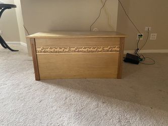 SOLID OAK WOOD TOY BOX