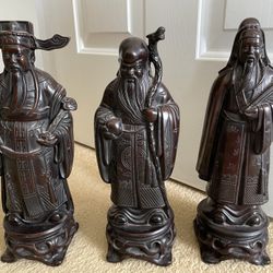 Set of 3 Chinese Immortals Gods Statues