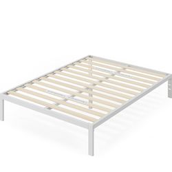 White Queen Platform Bed Frame