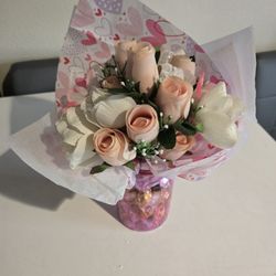 Lindt Lindor Chocolate Flower Bouquet With Artificial Flowers