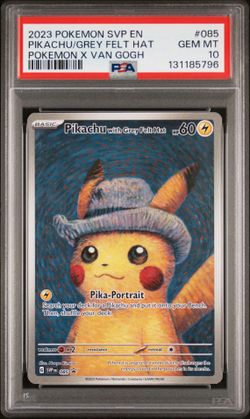 2023 POKEMON SVP EN-SV BLACK STAR PROMO #085 PIKACHU WITH GREY FELT HAT PSA 10