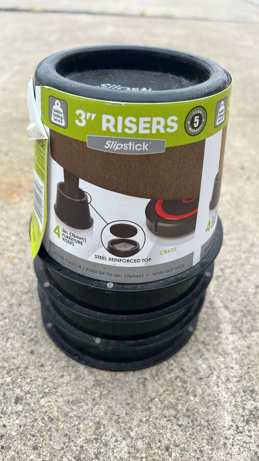 4 Pieces 3” Furniture Risers Non Slip Base