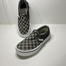 Vans Authentic slipon sneakers gray black checkered shoes 11.5