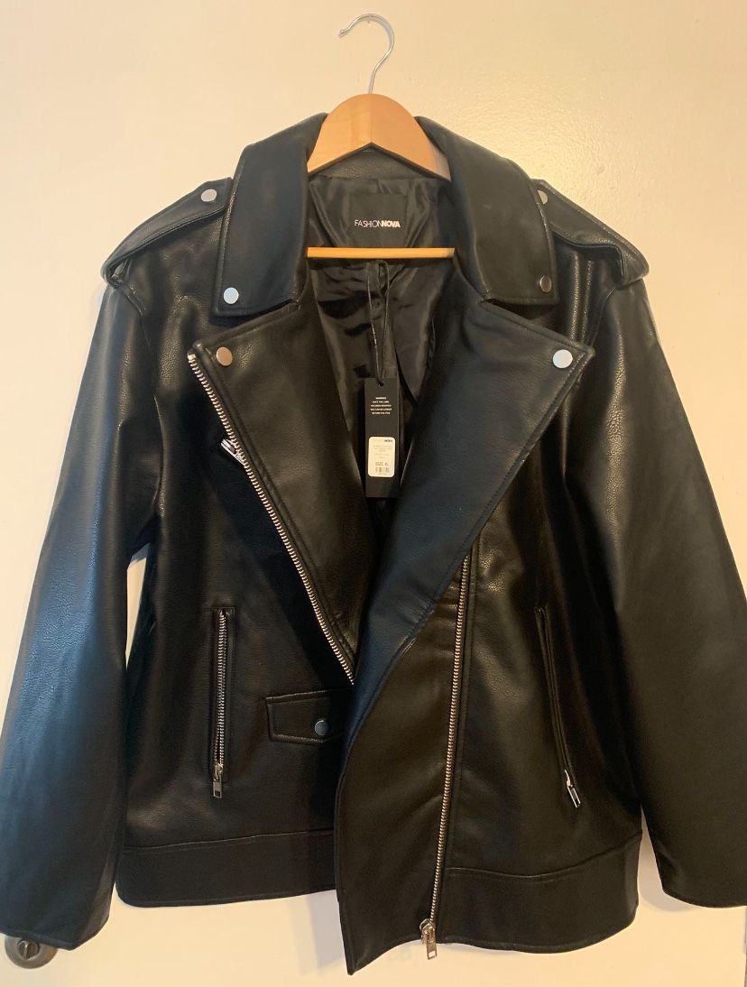 Faux Leather Moto Jacket