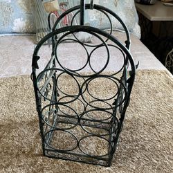 Green Ivy Wrought Iron Wine Rack 