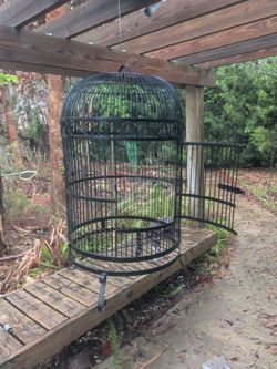 Vintage Wrought Iron Bird Cage