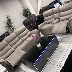 Manual Recliner Sofa Set 🔥 Take It Home With Only $50 Down 