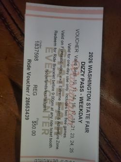 Dizzy Passes-Puyallup Fair/Washington State Fair