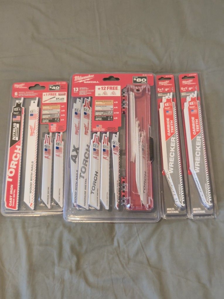 44 Assorted Milwaukee RECIP SAW Blades