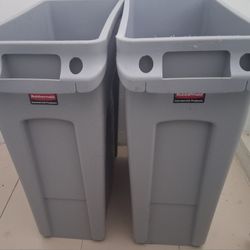 Rubbermaid Slim Jim Commercial Trashcans 