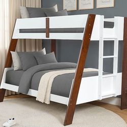 Brand New White & Cherry Twin Over Full Bunk Bed 