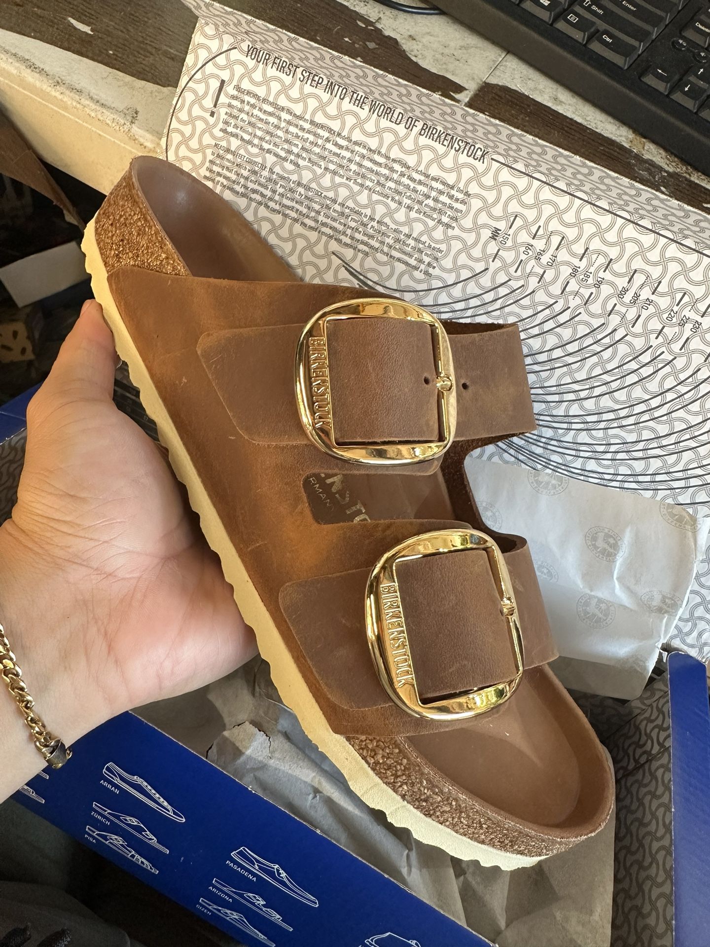 Birkenstock Arizona Big Buckle Cognac Women Size 42 L11 