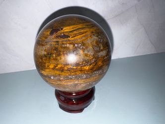 Large Golden Pietersite / Tiger Iron Crystal Sphere