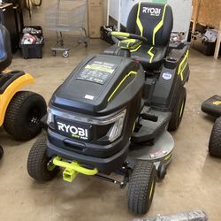 (Used Good) Ryobi 80V HP Brushless 42 in. Battery Electric Cordless Riding Lawn Tractor with (3) 80V 10Ah Batteries and Charger