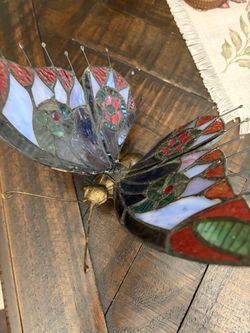 Stained Glass Butterfly Sculpture